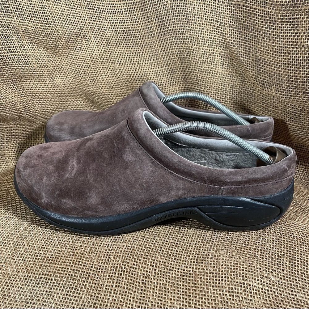 Merrell Encore Espresso Nubuck Slip On Slide shoe